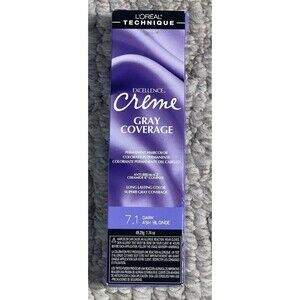 L'OREAL Excellence Creme Gray Coverage Permanent 1.74 oz Dark Ash Blonde 7.1